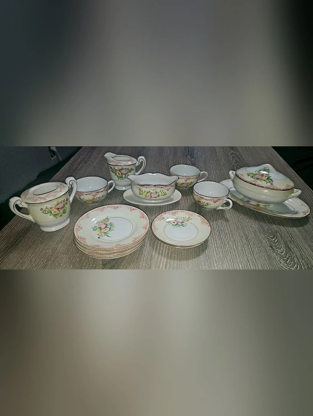Vintage Kids Floral Tea Set Made in Japan 14 piece set